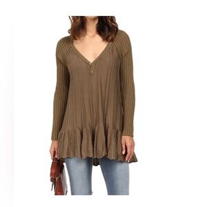 FREE PEOPLE Ribbed Sweater Tunic Dress